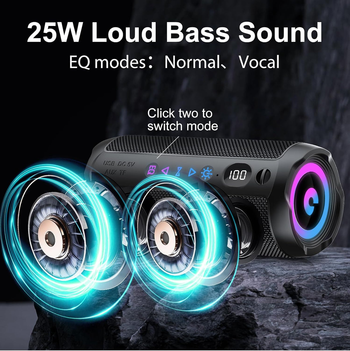 Portable Bluetooth Speaker, Bluetooth 5.4 Speaker