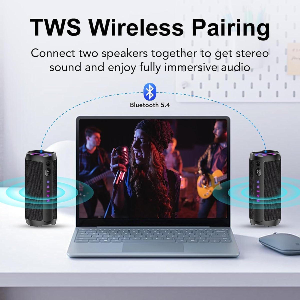 Portable Bluetooth Speaker, Bluetooth 5.4 Speaker