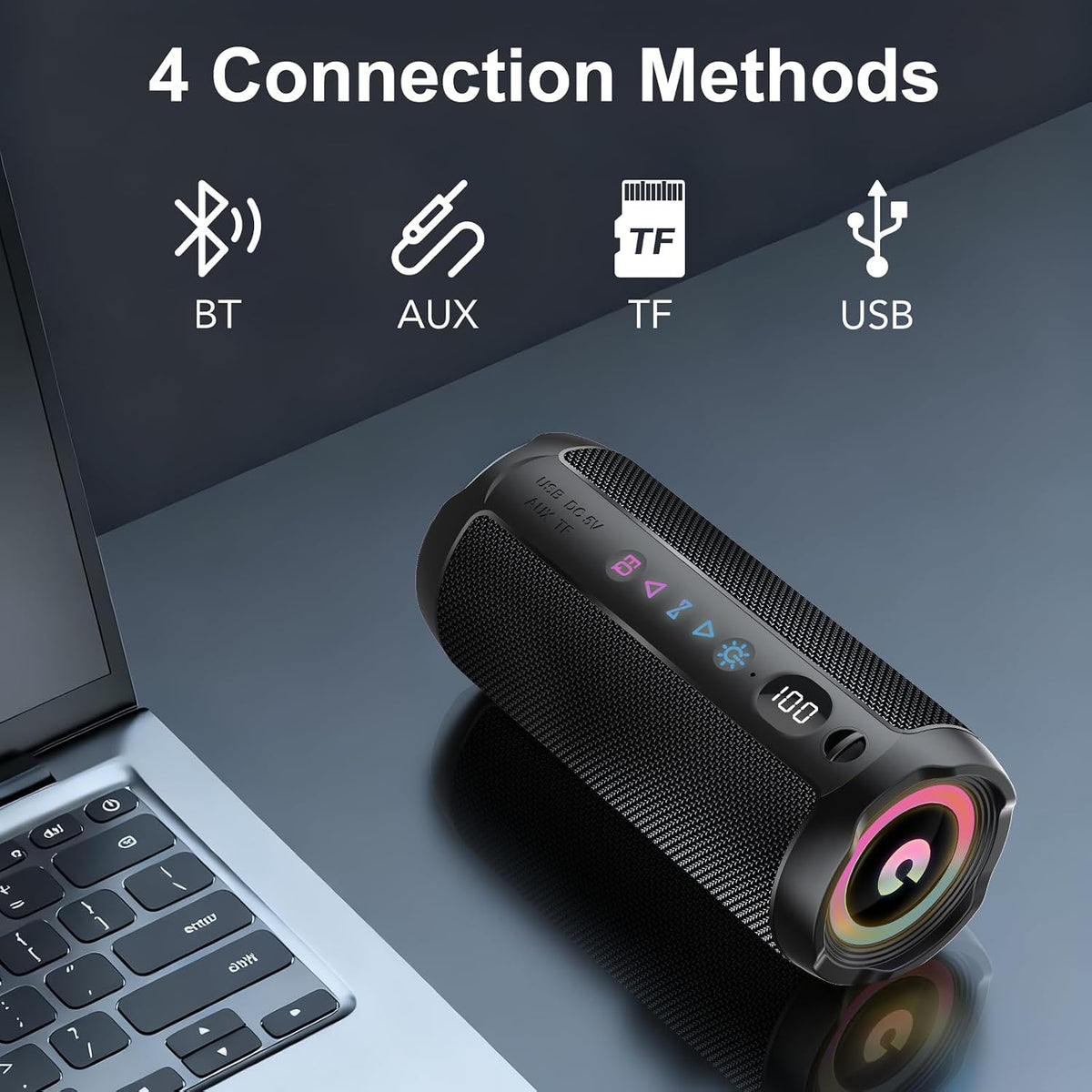 Portable Bluetooth Speaker, Bluetooth 5.4 Speaker