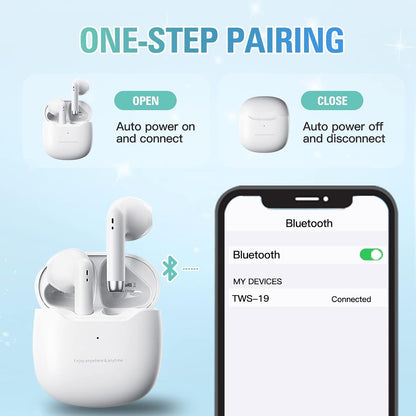 True Wireless Earbuds White Bluetooth 5.3