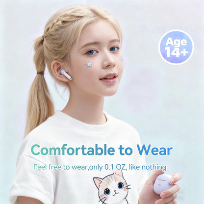 True Wireless Earbuds White Bluetooth 5.3