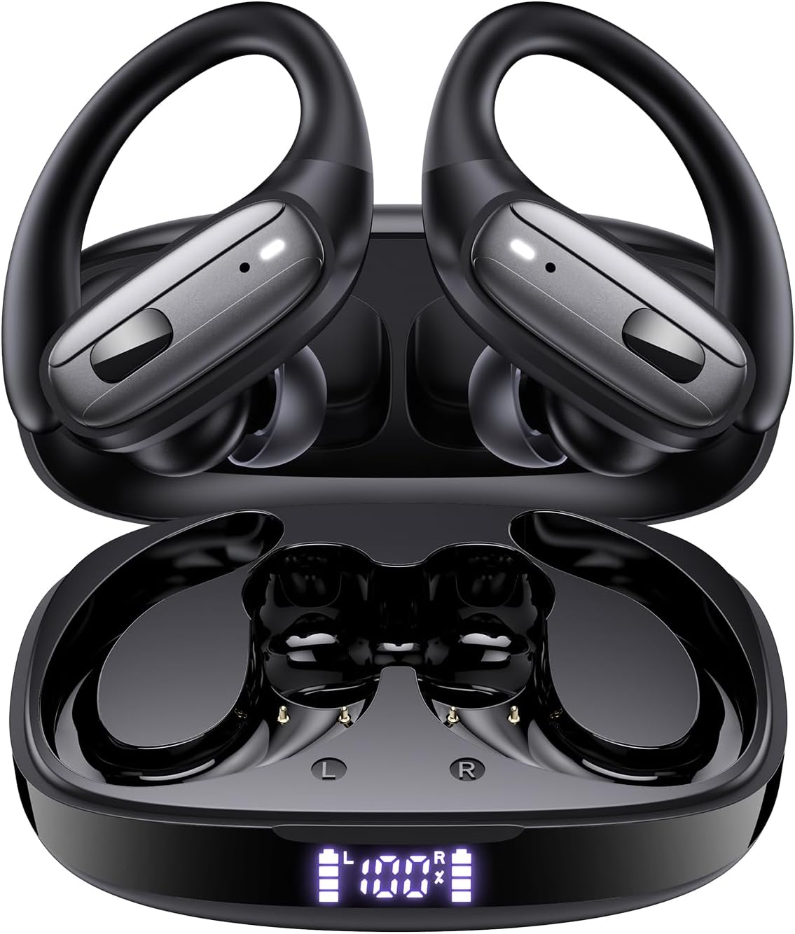 Wireless Earbuds with Ear Hooks, Running Headphones