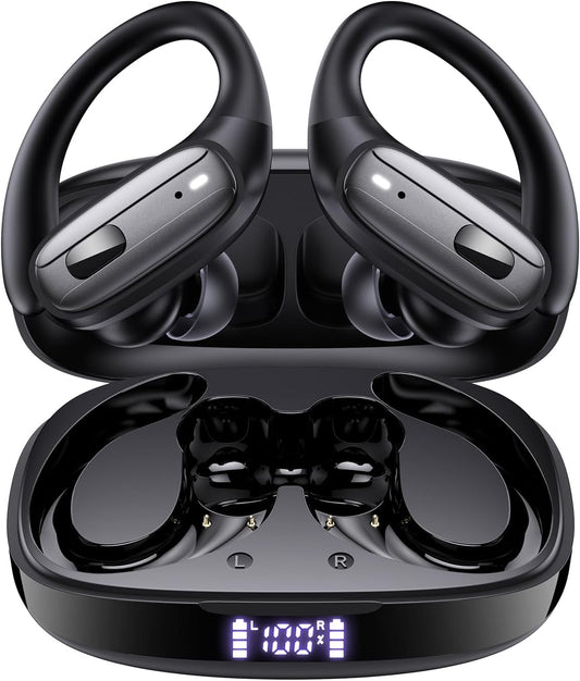 Wireless Earbuds with Ear Hooks, Running Headphones